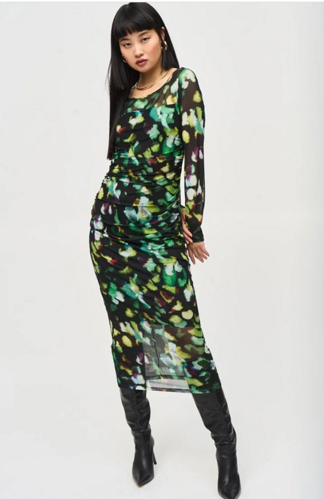 abstract print mesh dress Mesh Abstract Print Sheath Dress – shoprodeodrive
