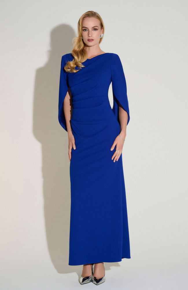 sachin and babi light blue dress AQUA One-Shoulder Scuba Gown
