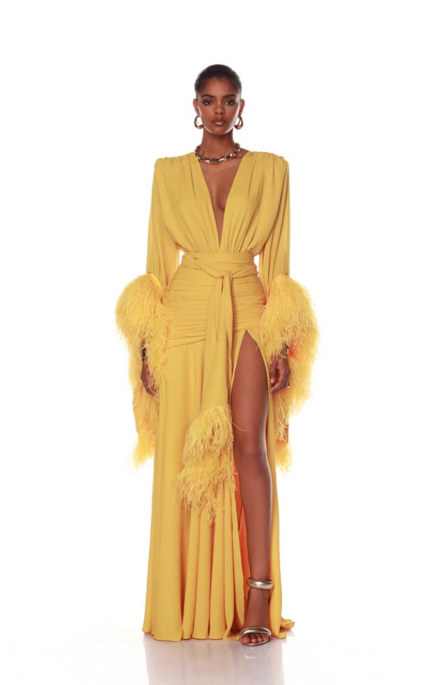 slim fit dress slacks Mustard Gold Laced Ruffled Tiered Maxi Dress with Adjustable Straps Small main image 0