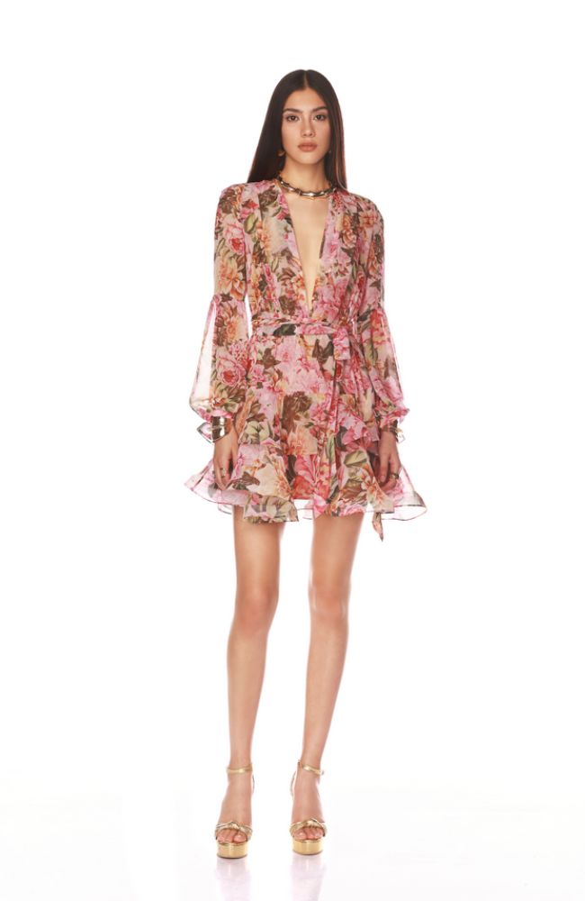ae bella bubble mini dress BELINA LACE MINI DRESS WITH BUBBLE SKIRT – AKIRA