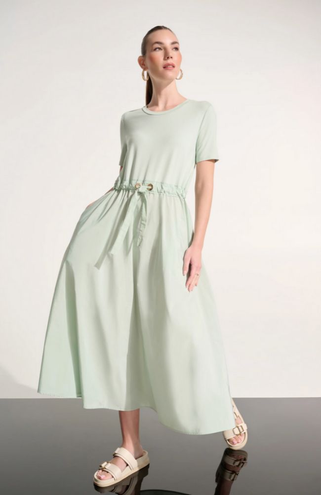 Joseph Ribkoff Maxi A-line Belted Dress Style 262627 Beige