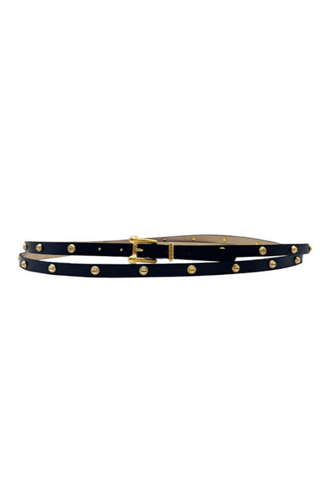 1/2 inch Skinny Leather Double Wrap Belt with Gold-Tone Hardware 1/2 main image 4