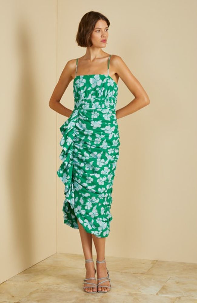 Olly Ruched Midi Dress  shoprodeodrive
