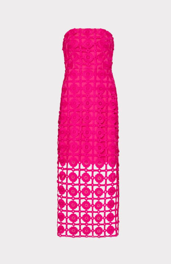 bright knit dress Kait Tile Lace Strapless in Pink pdp_inseam:37” INSEAM