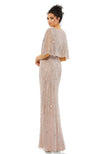 Sequin Cape Slv Column Gown