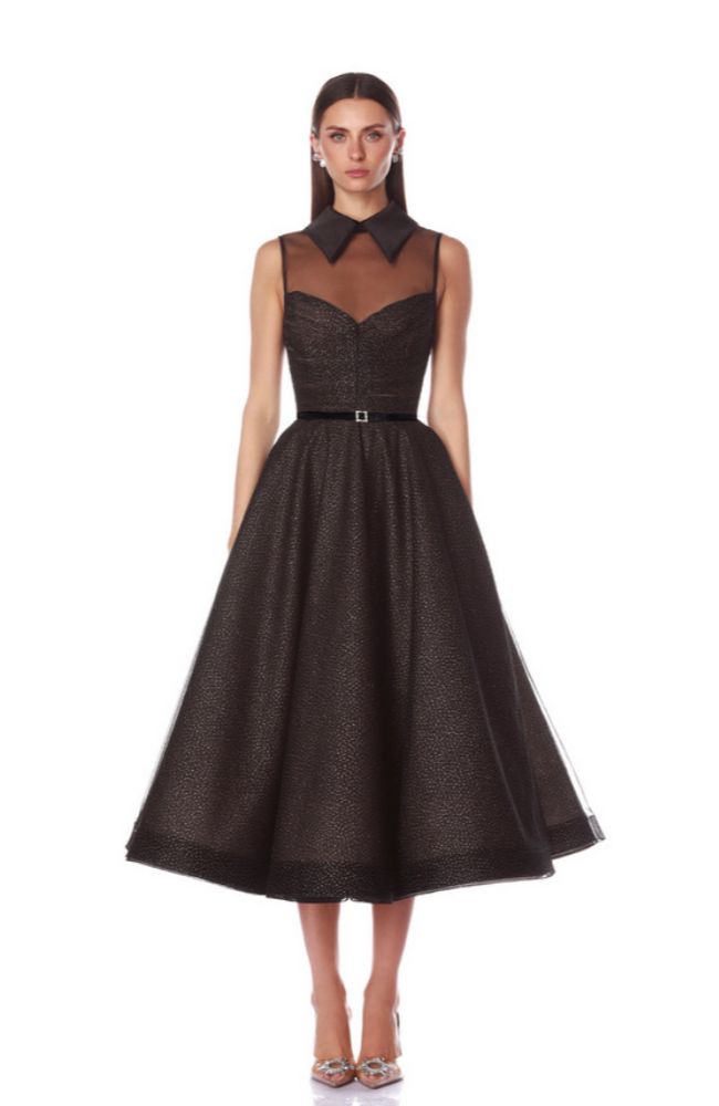charlotte cocktail midi dress Charlotte Black Midi Dress – shoprodeodrive