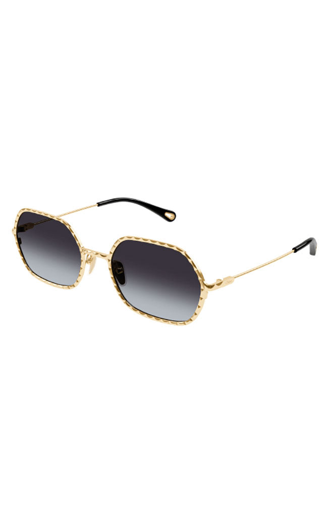 Chloe Sunglasses Scallop Gold Grey Lens – shoprodeodrive display picture 1