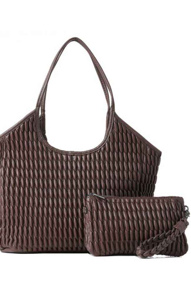 Isla Tote Chocolate Vegan Puckered Leather – shoprodeodrive