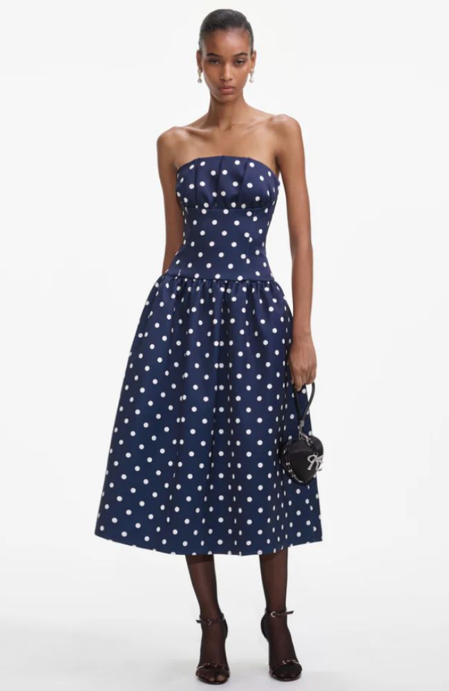Polka Dot Satin Midi Dress – shoprodeodrive