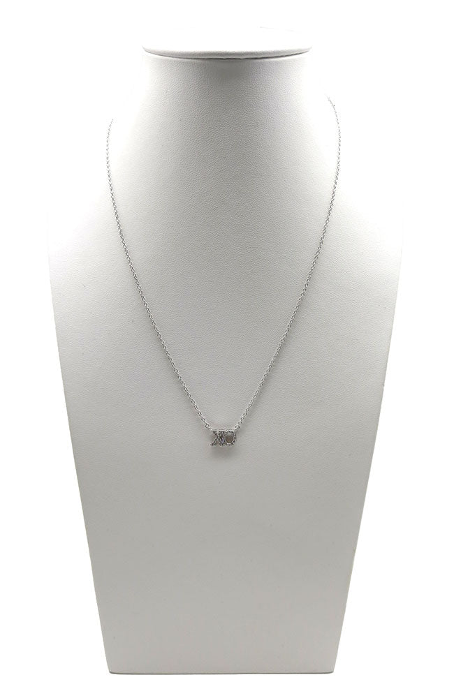 Silver XO Pave Necklace