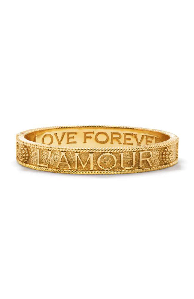L'Amour Toujour Hinged Bangle Gold