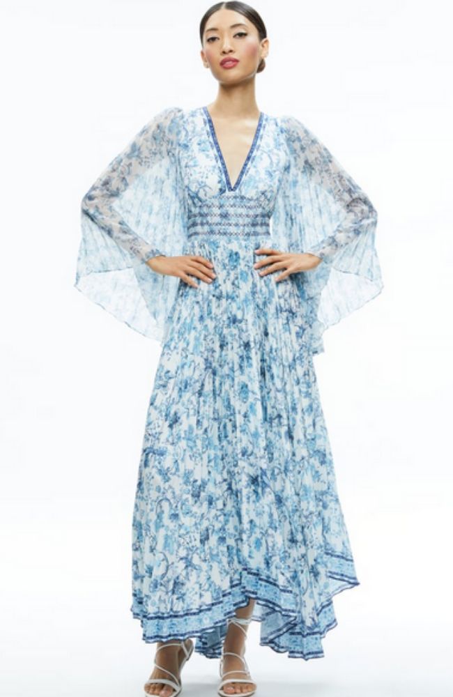 Sion Sunburst Pleated Maxi Dress – shoprodeodrive