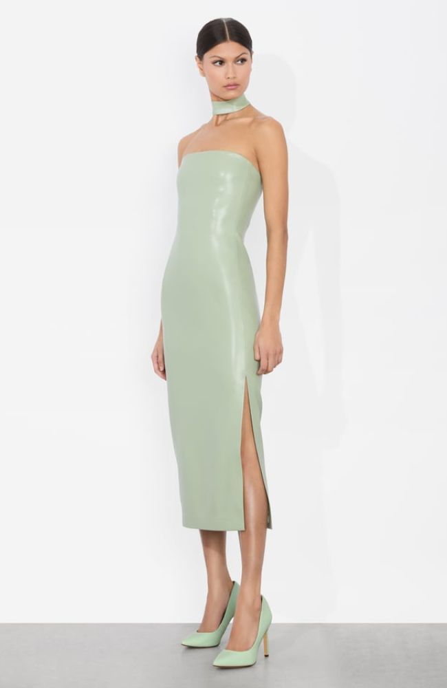Georgie Vegan Leather Midi Dress Georgie Vegan Leather Midi Dress