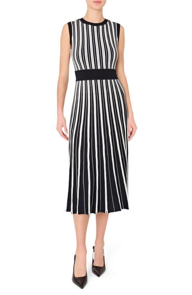 milly pleated midi dress Haddy Pleated Midi Dress in Black