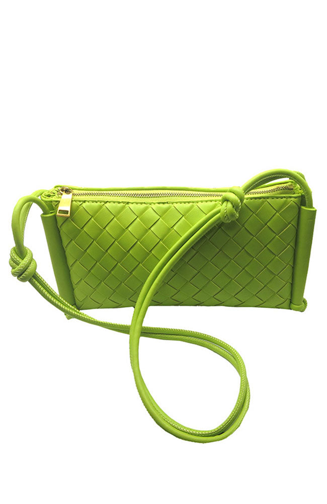 Chartreuse Woven Triangle Bag – shoprodeodrive