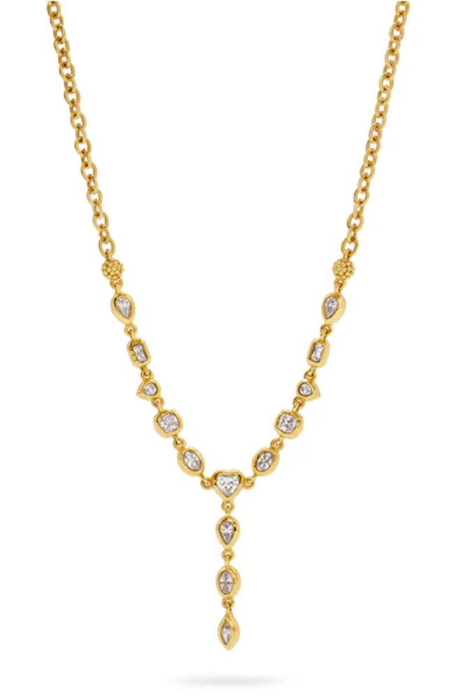 Joie Petite Lariat Necklace Gold/Cubic Zirconia