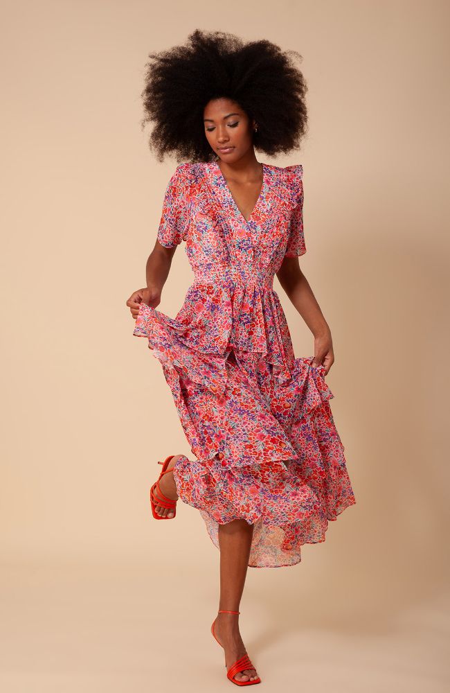 Short Sleeve Maxi Dress in Red – shoprodeodrive
