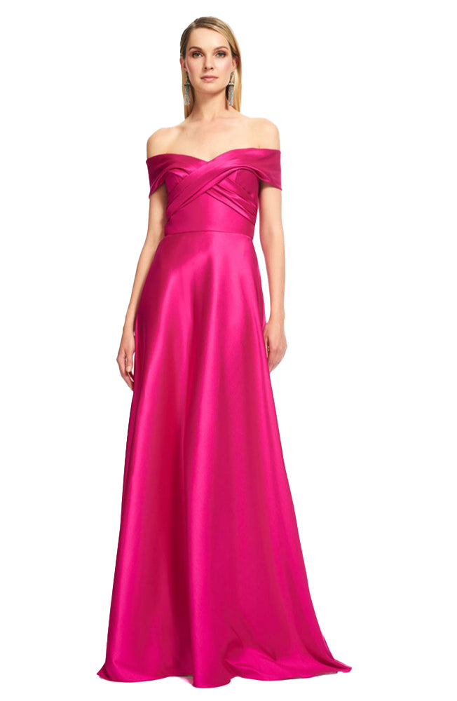 theia off shoulder dress Off Shoulder Gown, Fuschia – shoprodeodrive