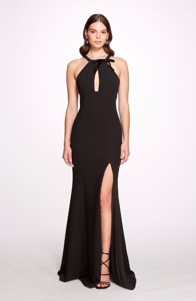 Halter Stretch Crepe Halter Gown shoprodeodrive Halter Stretch Crepe Halter Gown shoprodeodrive