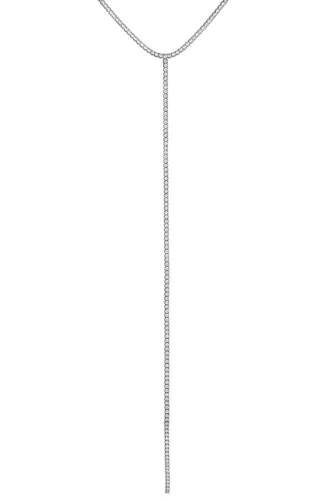 Tennis Lariat Necklace Silve