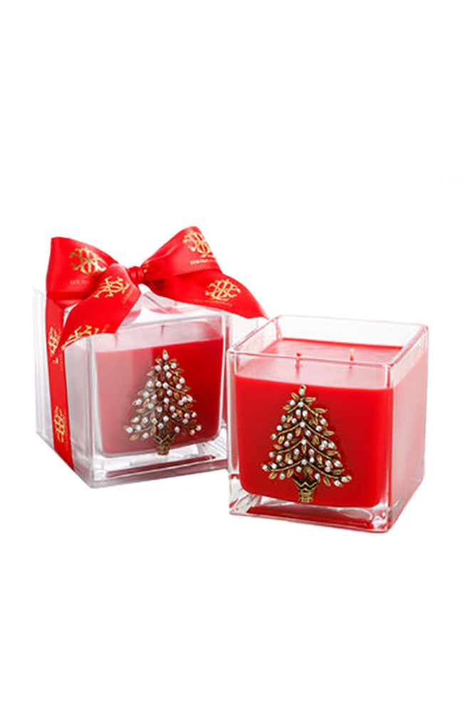 Noel 20oz Square Candle w Tree