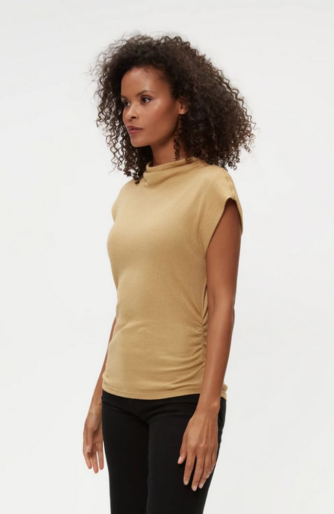 Reese Mock Neck Power Shoulder Top