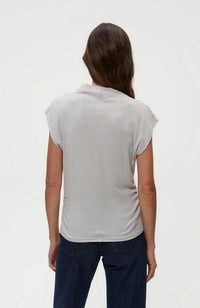 Reese Mock Neck Power Shoulder Top