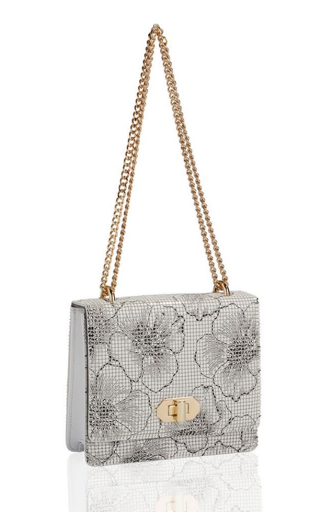Ella Crossbody Gold Blk Wh Flw