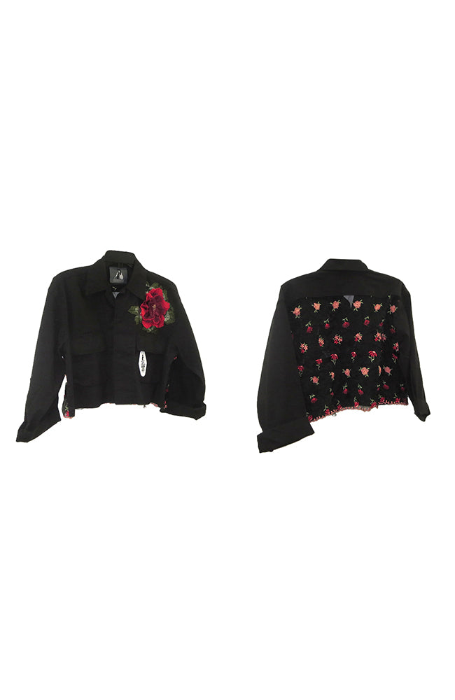 Red & Black Blossom Jacket Pant Set main image 1