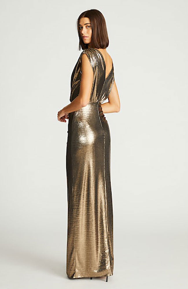 Misha Gown in Metallic Jersey