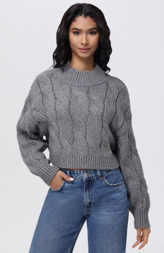 Lola Lurex Cable Crop Pullover