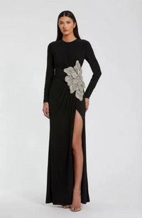 Jersey Gown with Emb Flower