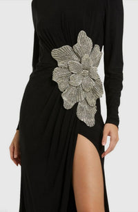 Jersey Gown with Emb Flower