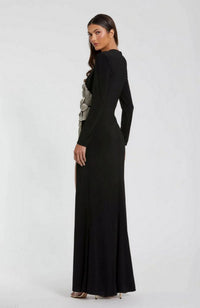 Jersey Gown with Emb Flower