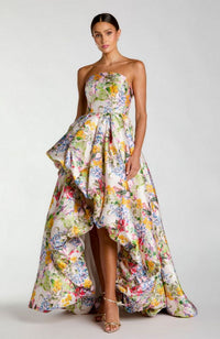 Mikado Bubble Hem High Low Gown