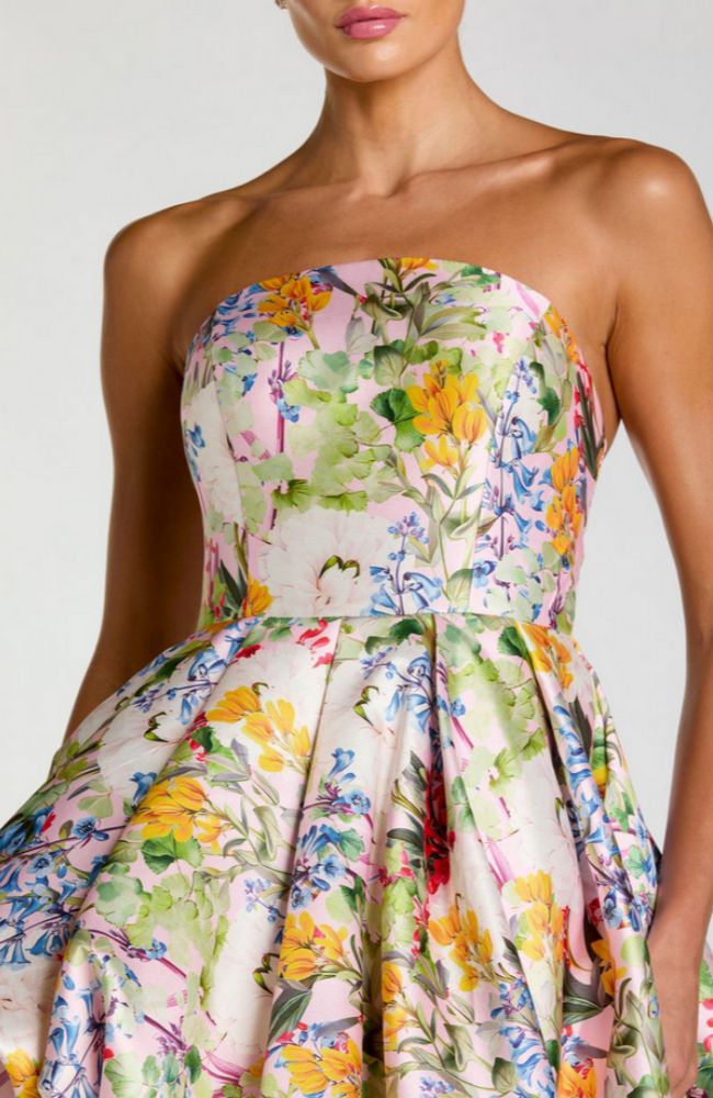 Mikado Bubble Hem High Low Gown