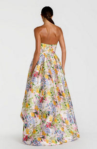Mikado Bubble Hem High Low Gown