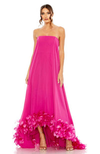 Strapless Flare Feather Gown