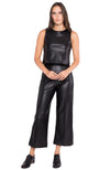 Vegan Leather Sraight Leg Pant Crop