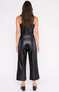 Vegan Leather Sraight Leg Pant Crop