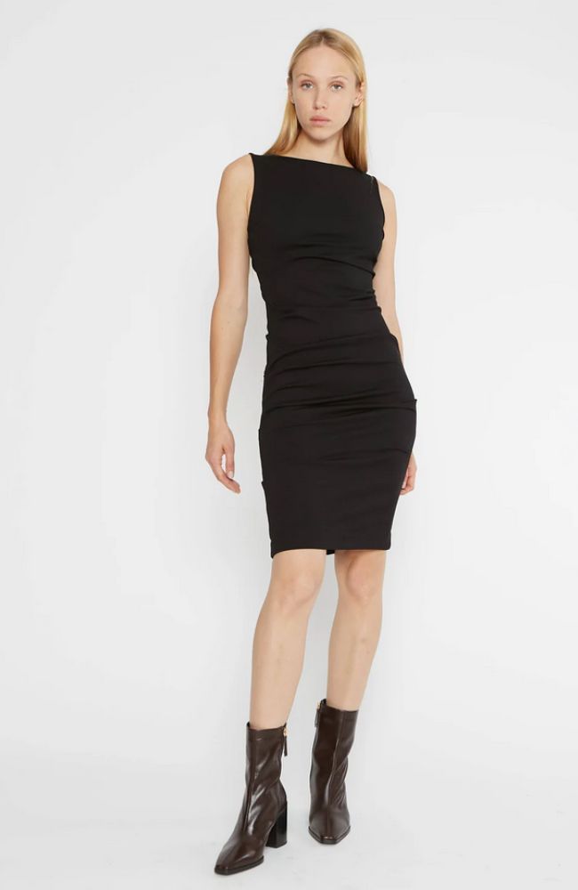 Ponte Knit Ruched Dress