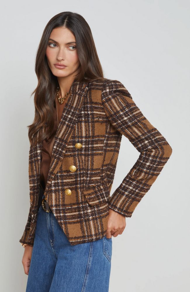 Plaid Kenzie Double Breasted Blazer