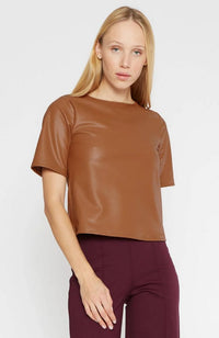 Vegan Leather Short Sleeve Top Extended