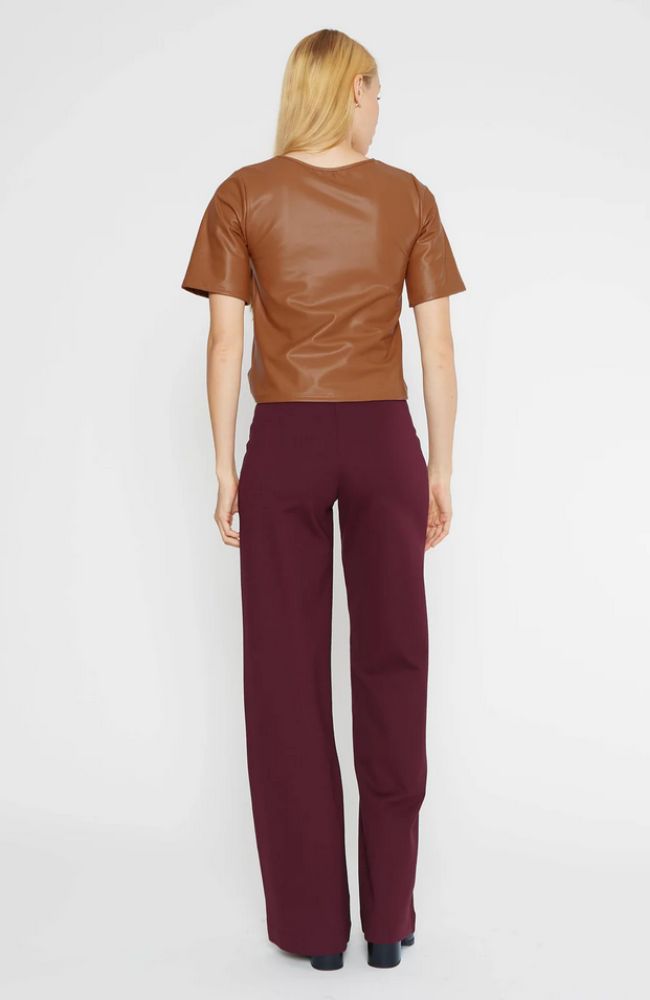 Vegan Leather Short Sleeve Top Extended