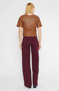 Vegan Leather Short Sleeve Top Extended
