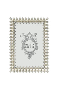 Silver Crystal & Pearl 4" x 6" Frame