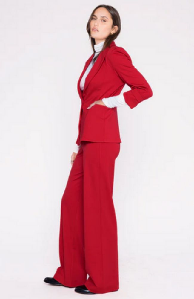 Ponte Knit Fitted Blazer