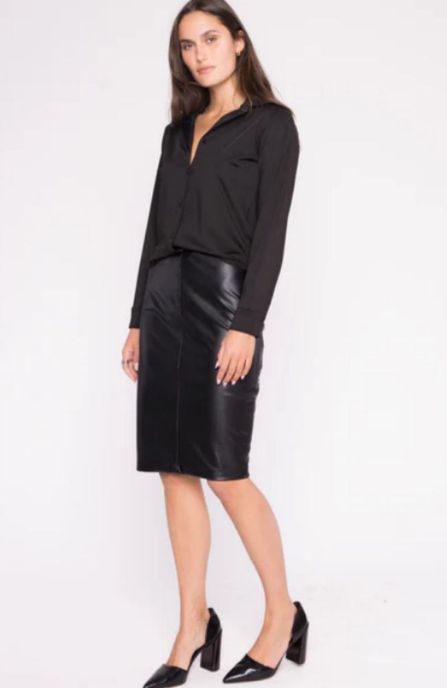 Vegan Leather Pencil Skirt