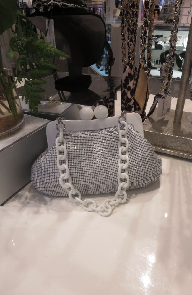 Nora Curvey Clutch in White
