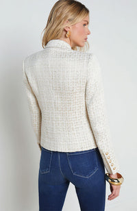 Brooke Crop Blazer Ivory Gold